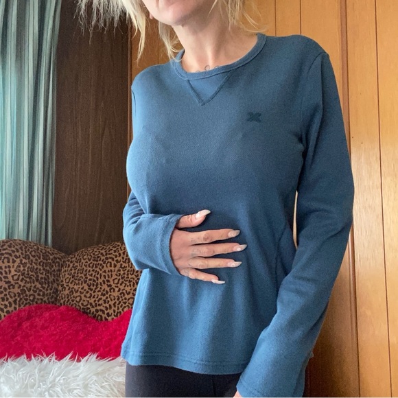 Armani exchange blue teal long sleeved crewneck sweater - Picture 2 of 4